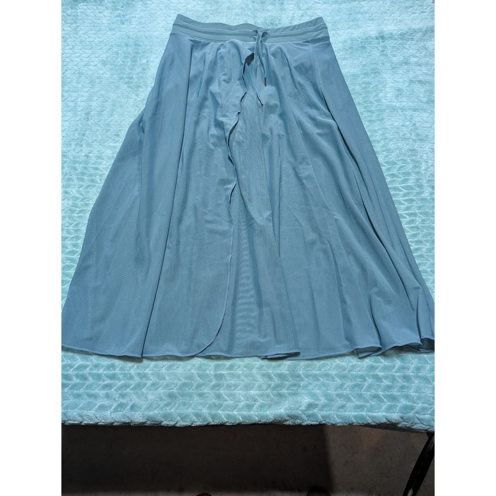 Halara Mesh‎ Maxi Skort Built-in Shorts Dusty Blue Drawstring Waist Size M NWT
